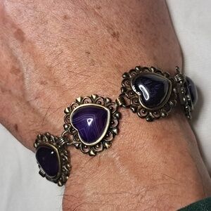 Blue Agate Heart Bracelet